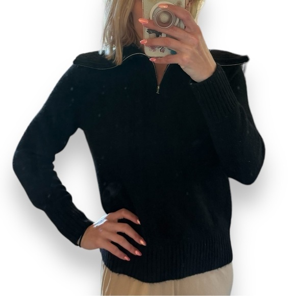 Calvin Klein 1/4 zip quarter zip NEW up sweater black NWT womens size Small S - Picture 3 of 14